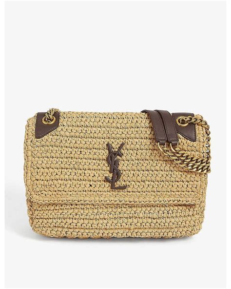 raffia ysl clutch|ysl niki raffia bag.